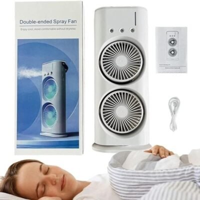 Double head rechargeable fan