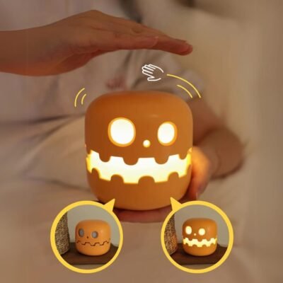 Pumpkin Night Light with Smiling Face