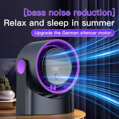 Bladeless German-Silenced Table Fan 3 Speed Large Wind