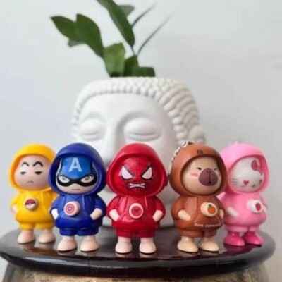 cartoon faced dolls & keychains