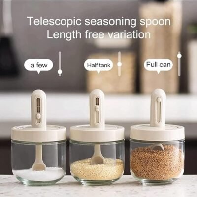 Spoon Lid Integrated Telescopic Seasoning Jar(1 piece)