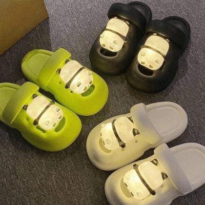 Cartoon Panda Slippers with LED Lights