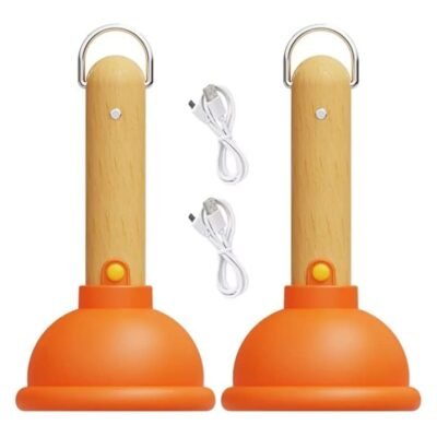 Cute Plunger Silicone Night Light Wooden Handle Toilet Suction Night Light