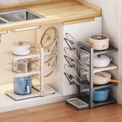 Multifunctional Adjustable Pot and Pan Organizer Rack