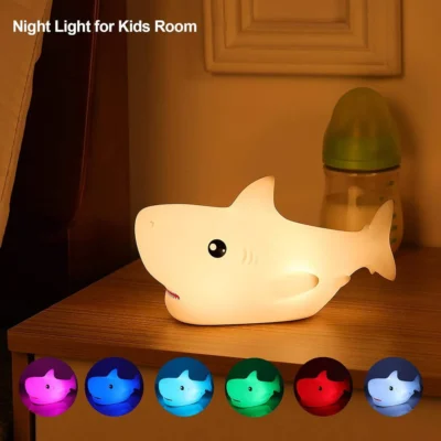 Silicone Cute Shark Table Lamp