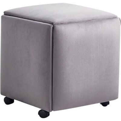 Seating Cube with Swivel Casters Stackable Sofa Chair Stool Nesting Ottoman Stool Movable Footstool Dressing Chair for Living Room