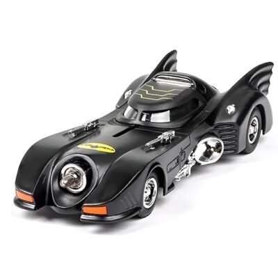 1989 Batmobile Toy Die Cast Batman Car Vehicle Push N Go Gift Collectible for Boys and Men